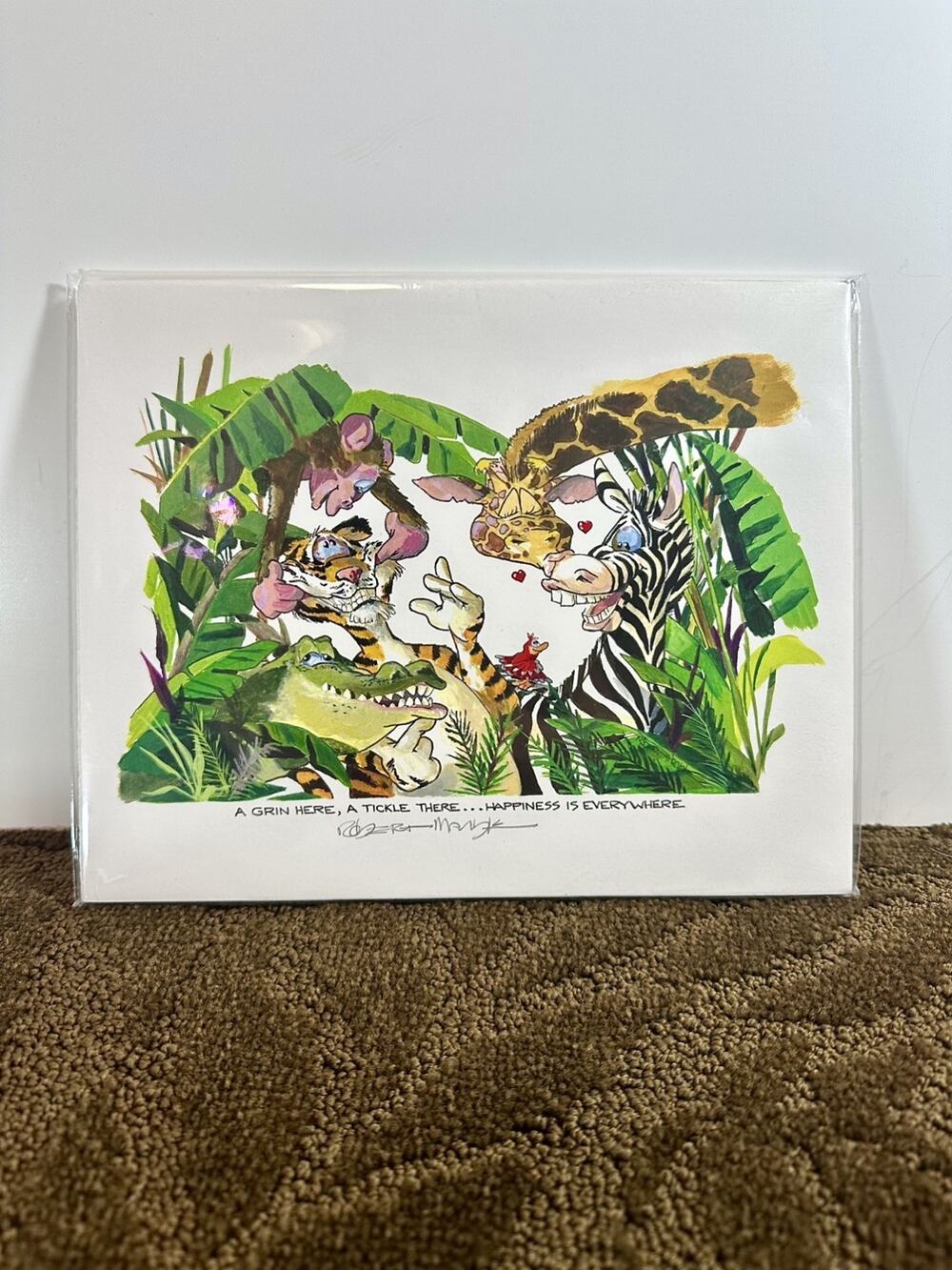 Robert Marble A Grin Here A Tickle There Hapiness Everywhere Lithograph Signed